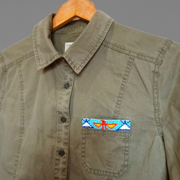 Billabong Women's Light Washed Army Green Jacket/Shirt - Picture 11 of 16